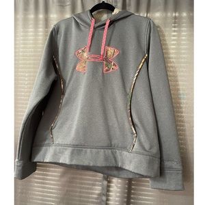 Under Armour Storm Grey, Pink, and Camo Hoodie